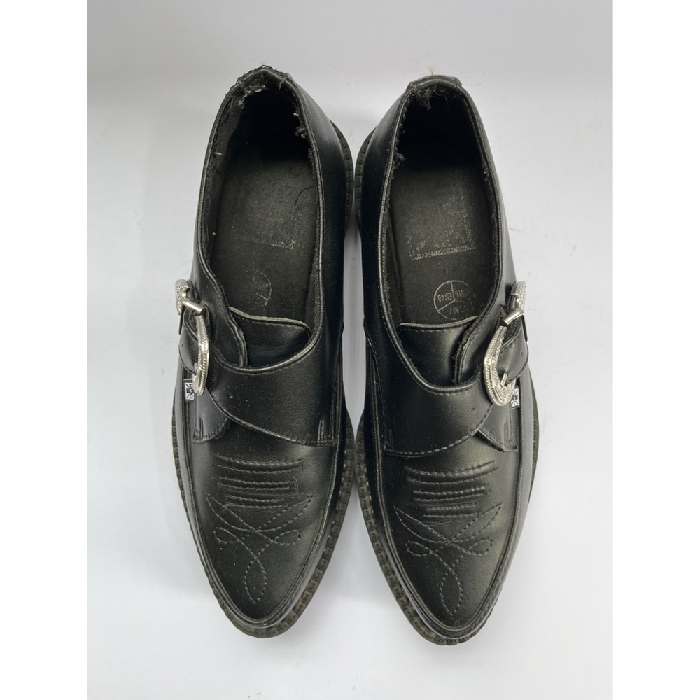 TUK Black TukSkin Pointed Buckle Creeper Platform Women’s Size 9 Men’s Size 7 - Picture 3 of 7